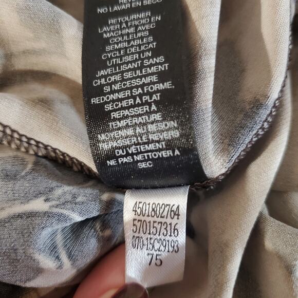 Chicos Travelers Asymmetrical, Animal Floral Slinky Stretch Tunic Top 3 US XL 16 - Picture 9 of 13